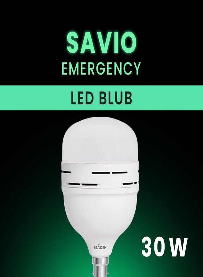 ماجيك مصباح طوارئ قابل لإعادة الشحن بتقنية LED من ماجيك سافيو بقوة 30 واط | 6500 كلفن أبيض بارد | احتياطي طاقة لمدة 4 ساعات | قاعدة B22 | إضاءة موفرة للطاقة لانقطاع التيار الكهربائي | عبوة من قطعة واحدة - Image 2